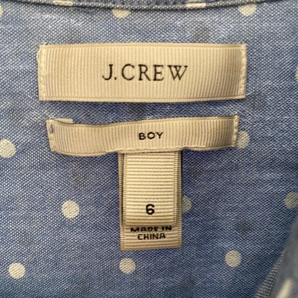 J. Crew Chambray Button Down With Polka Dots - image 3